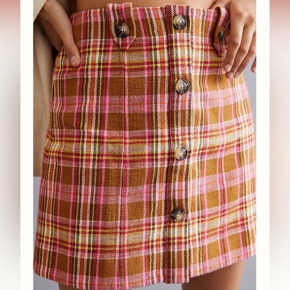 Maeve Button Front Mini Skirt - Picture 3 of 4